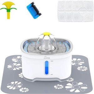 Cat Fountain Stainless Steel, 84oz/2.5L Automatic Pet Fountain with Water Level